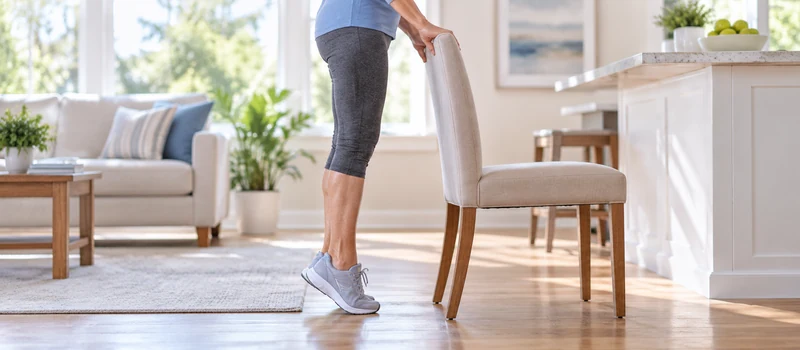 Calf raises to activate lower leg muscles and support circulation