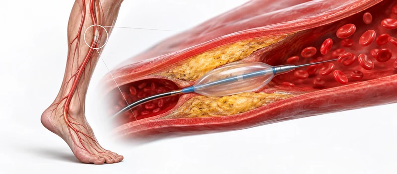 Catheter-based treatment for a blocked leg artery caused by Peripheral Artery Disease